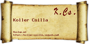 Koller Csilla névjegykártya